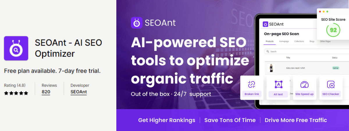 best Shopify seo app-SEOAnt