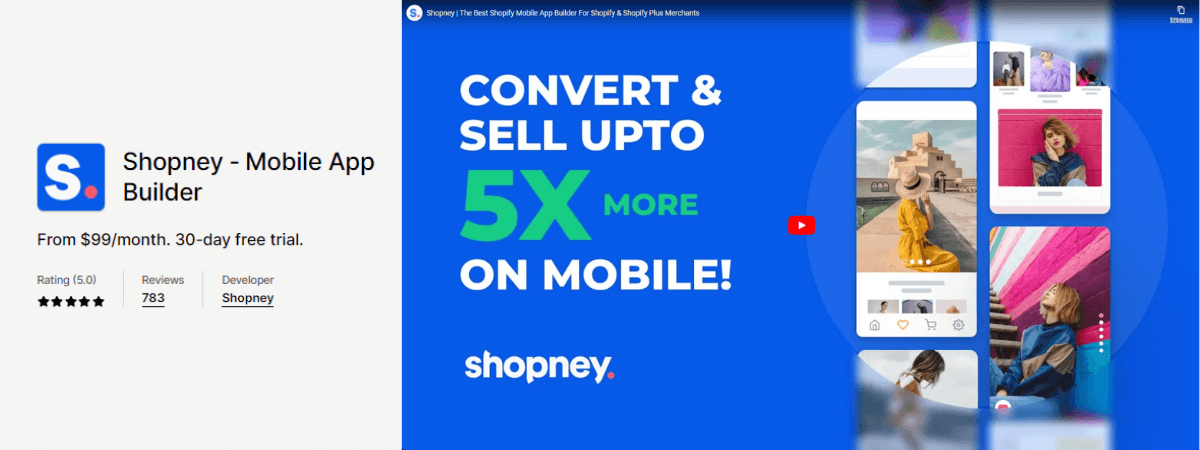 Best Shopify apps-Shopney ‑ Mobile App Builder