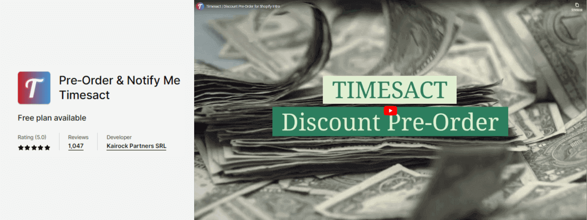 1. Pre-Order & Notify Me Timesact 