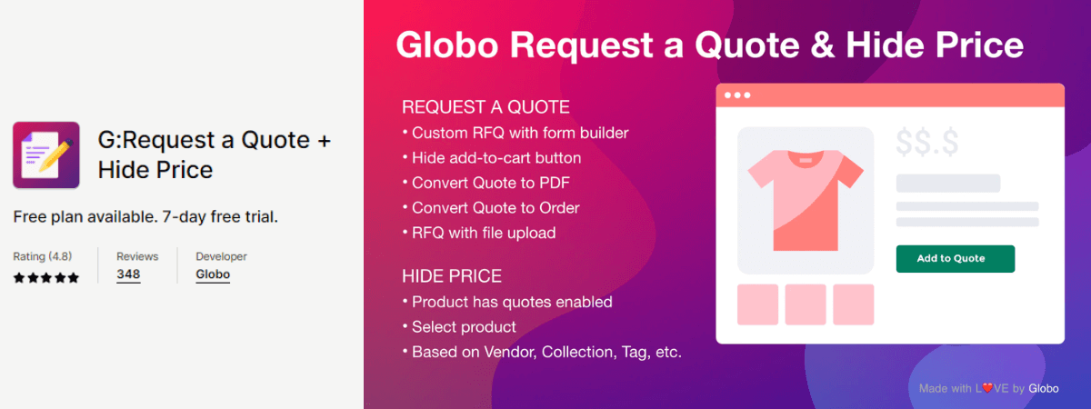 best Shopify app- Request a Quote + Hide Price 