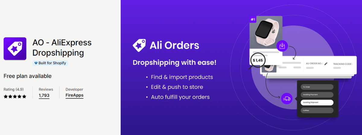 Ali Orders (AO) ‑ AliExpress Dropshipping