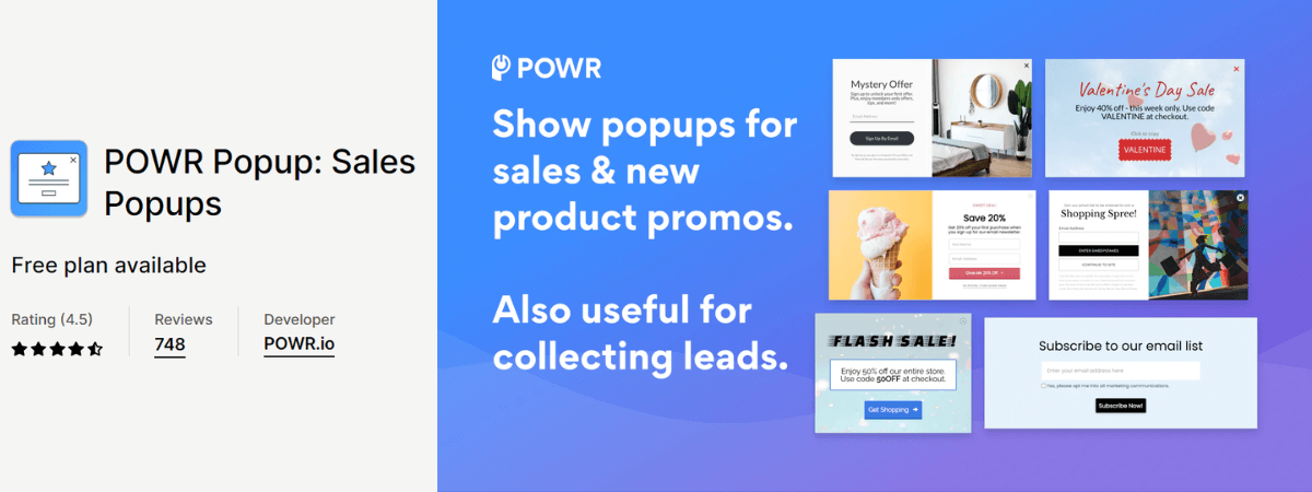 POWR Popup: Sales Pop-ups