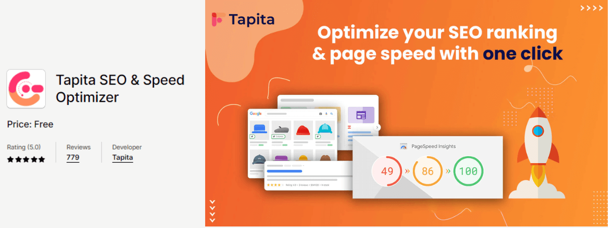 best Shopify seo app-Tapita SEO & Speed Optimizer 