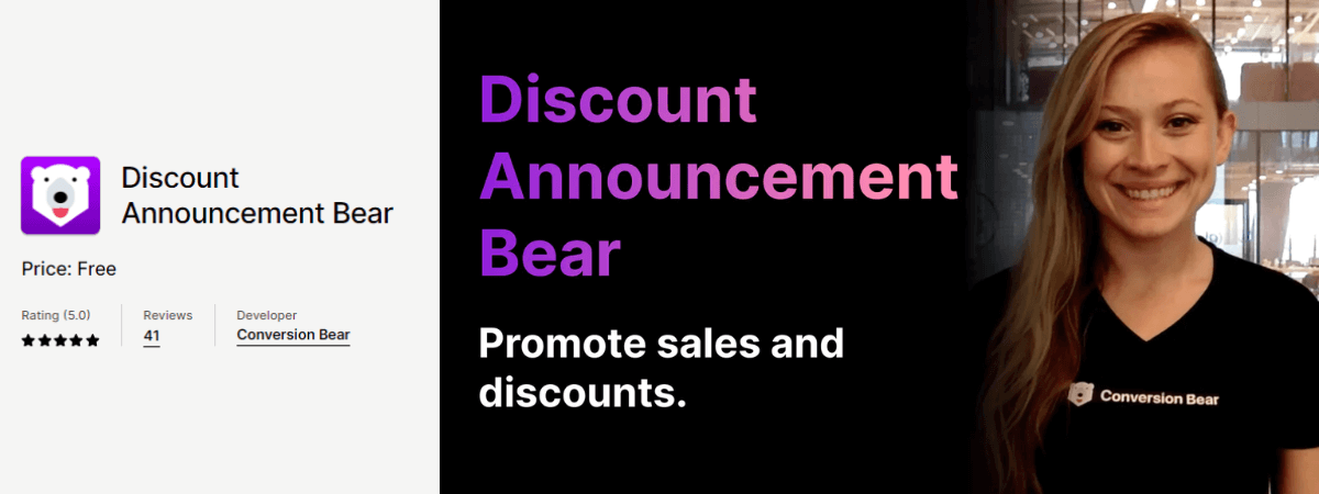 Discount Announcement Bear