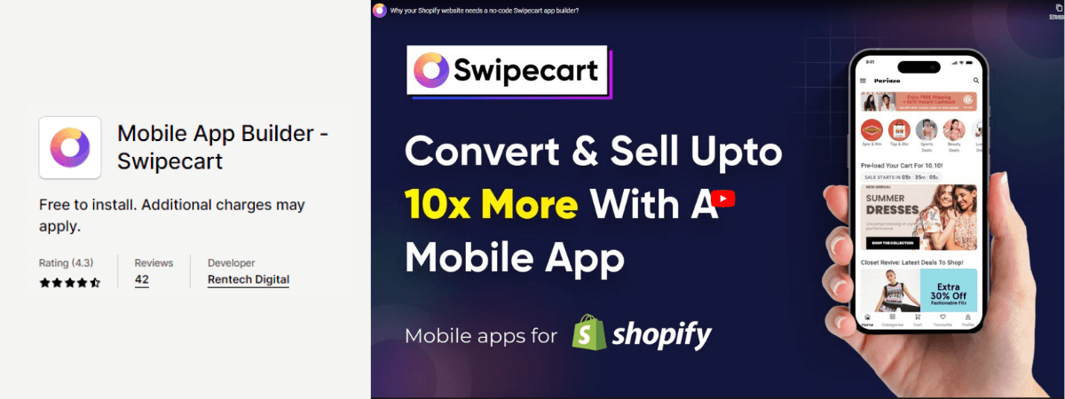 7. Mobile App Builder ‑ Swipecart