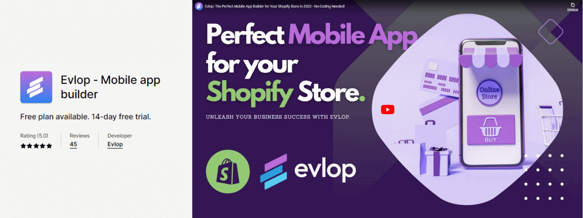 8. Evlop ‑ Mobile app builder