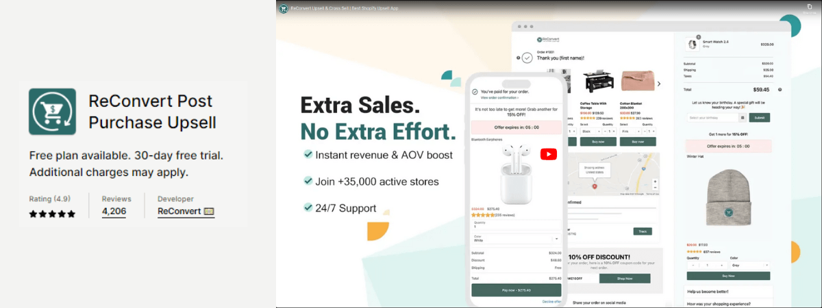 4. ReConvert Post Purchase Upsell