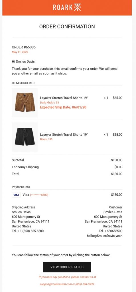 roark-order-confirmation-email