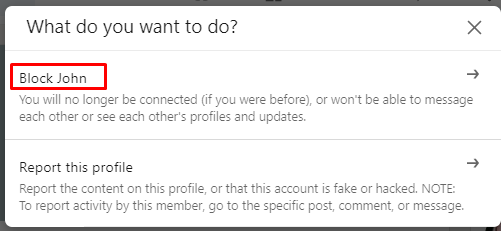 linkedin block people