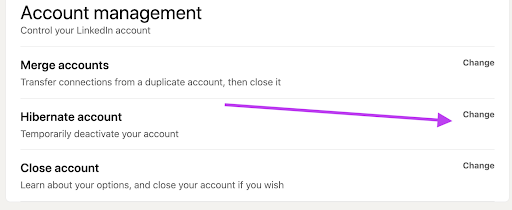linkedin account change