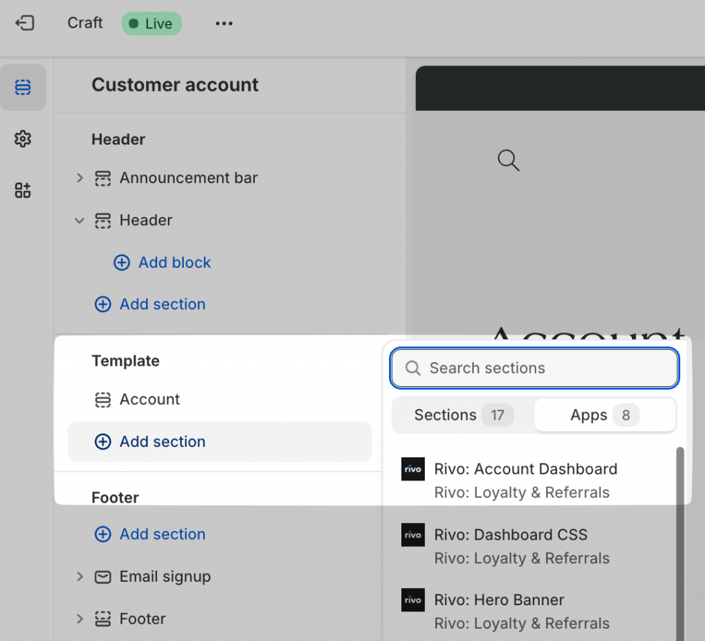 setting up customer account