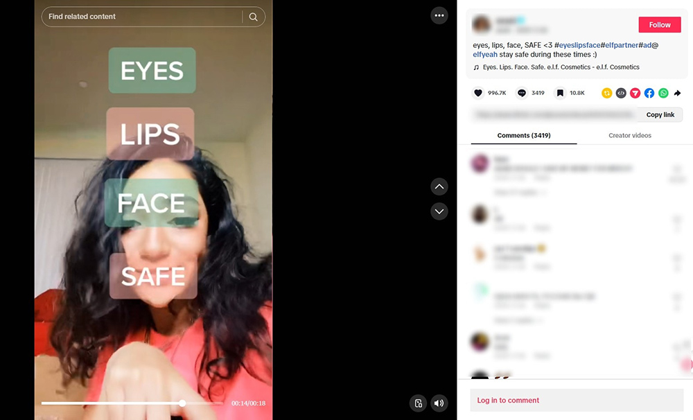 user-generated-content-examples-elf-viral-ugc-campaign-on-tiktok