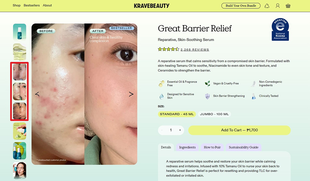 kravebeauty-transformation-ugc-campaign